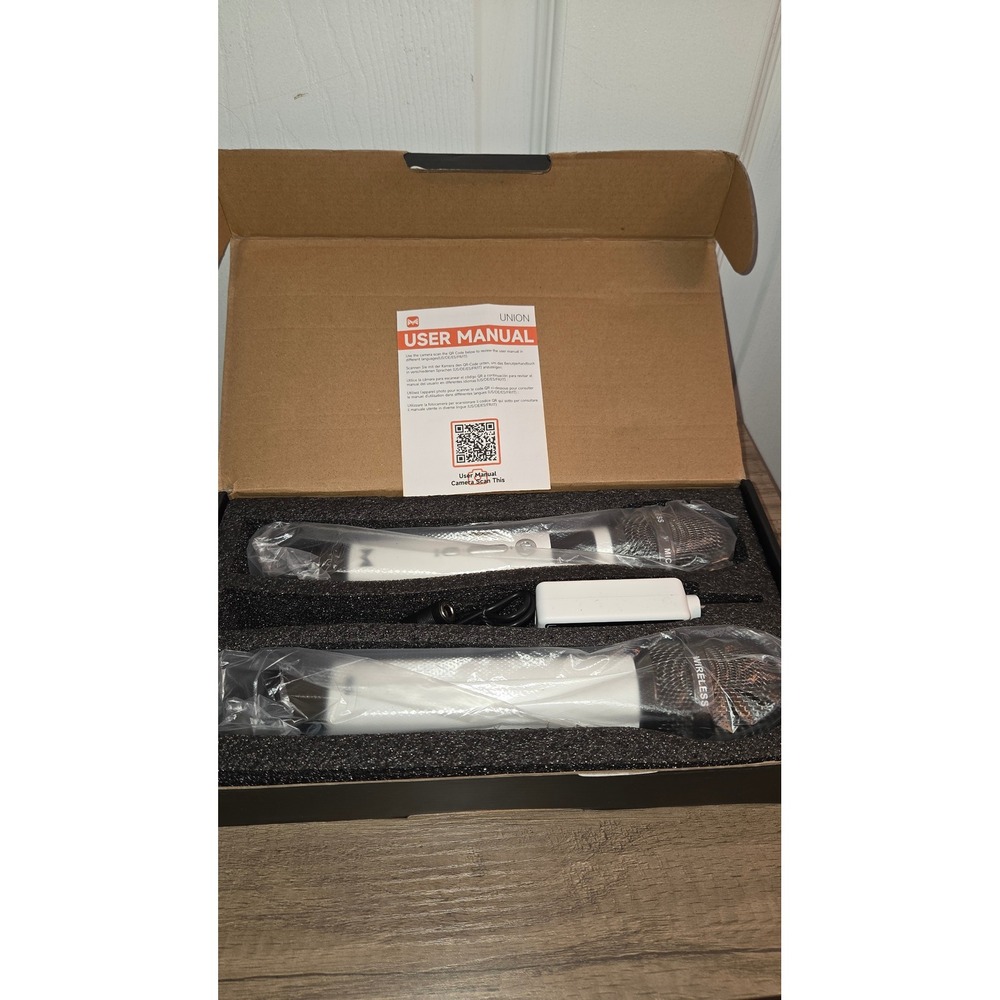 EchoMussy Wireless Microphone System Dual Handheld Mics White Black X004NYJCWR
